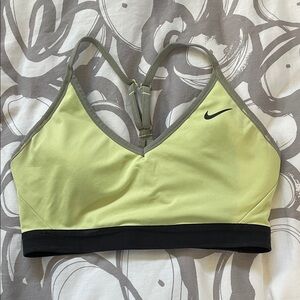 Nike Light Green and Black Sports Bra